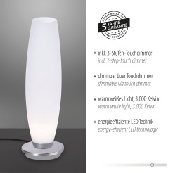 4027-55 TYRA LAMPA STOŁOWA SREBRNY