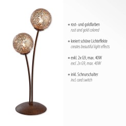 4032-48 GRETA LAMPA STOŁOWA RDZA/ZŁOTY