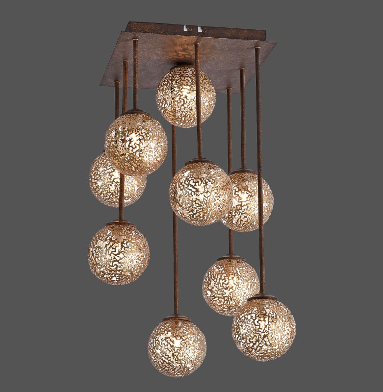 6238-48 GRETA LAMPA SUFITOWA RDZA/ZŁOTY