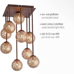 6238-48 GRETA LAMPA SUFITOWA RDZA/ZŁOTY