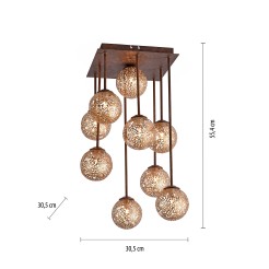 6238-48 GRETA LAMPA SUFITOWA RDZA/ZŁOTY