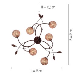 6398-48 GRETA LAMPA SUFITOWA RDZA/ZŁOTY