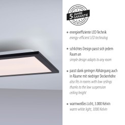 14741-18 FLAT LAMPA SUFITOWA CZARNY