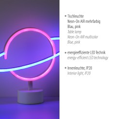 85029-70 NEON-SATURN LAMPA STOŁOWA MULTIKOLOR