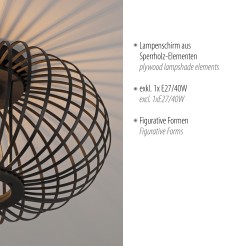 11410-18 RACOON LAMPA SUFITOWA CZARNA