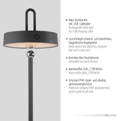 19310-18 AMAG LAMPA STOŁOWA/ZEWNĘTRZNA BEZPRZEWODOWA CZARNY