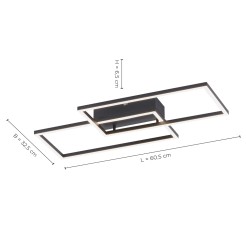 14140-18 IVEN LAMPA SUFITOWA CZARNY