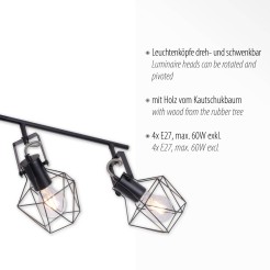 15674-78 JARO LAMPA SUFITOWA CZARNY/DREWNO