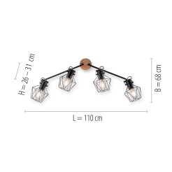 15674-78 JARO LAMPA SUFITOWA CZARNY/DREWNO