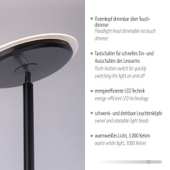 11709-18 HANS LAMPA PODŁOGOWA CZARNY