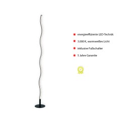 15168-18 WAVE LAMPA PODŁOGOWA CZARNY
