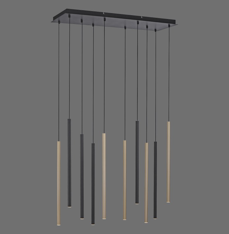 2110-18 FLUTE LAMPA WISZĄCA MATOWY MOSIĄDZ/CZARNY
