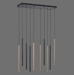 2110-18 FLUTE LAMPA WISZĄCA MATOWY MOSIĄDZ/CZARNY