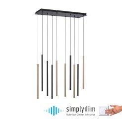 2110-18 FLUTE LAMPA WISZĄCA MATOWY MOSIĄDZ/CZARNY