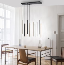 2110-18 FLUTE LAMPA WISZĄCA MATOWY MOSIĄDZ/CZARNY