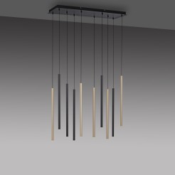 2110-18 FLUTE LAMPA WISZĄCA MATOWY MOSIĄDZ/CZARNY