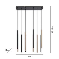 2110-18 FLUTE LAMPA WISZĄCA MATOWY MOSIĄDZ/CZARNY