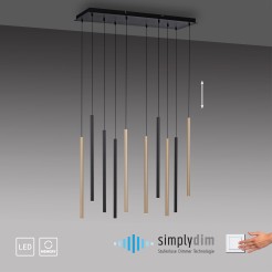 2110-18 FLUTE LAMPA WISZĄCA MATOWY MOSIĄDZ/CZARNY