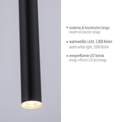 2111-18 FLUTE LAMPA WISZĄCA CZARNY