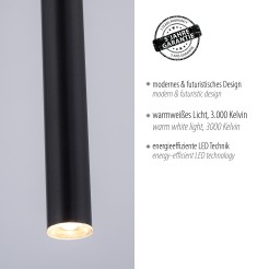 2111-18 FLUTE LAMPA WISZĄCA CZARNY