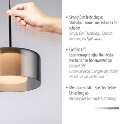 2112-18 RIKA LAMPA WISZĄCA CZARNY/SMOKY