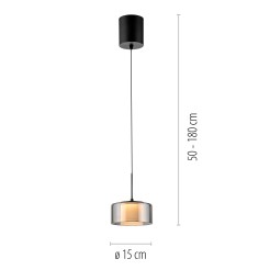 2112-18 RIKA LAMPA WISZĄCA CZARNY/SMOKY