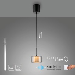 2112-18 RIKA LAMPA WISZĄCA CZARNY/SMOKY