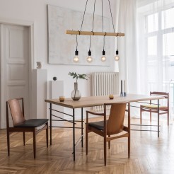 15505-18 TERO LAMPA WISZĄCA DREWNO/CZARNY