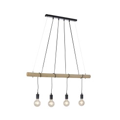 15505-18 TERO LAMPA WISZĄCA DREWNO/CZARNY