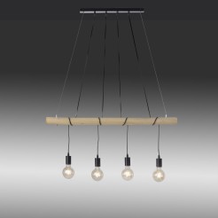 15505-18 TERO LAMPA WISZĄCA DREWNO/CZARNY