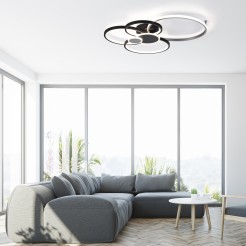 14549-18 PAPILON LAMPA SUFITOWA CZARNY/ALUMINIUM