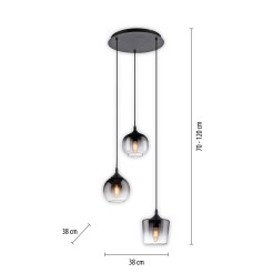 15424-18 ZEA LAMPA WISZĄCA CZARNY