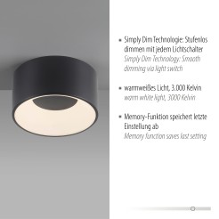 14325-18 TANIKA LAMPA SUFITOWA CZARNA