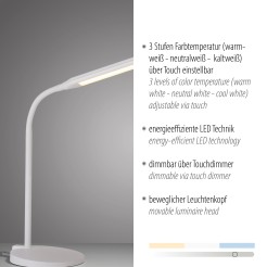11030-16 ELLY LAMPA STOŁOWA BIAŁY