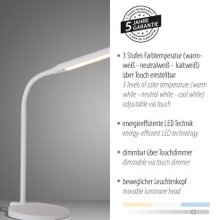 11030-16 ELLY LAMPA STOŁOWA BIAŁY