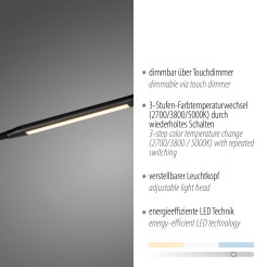 11031-18 ELLY LAMPA PODŁOGOWA CZARNY