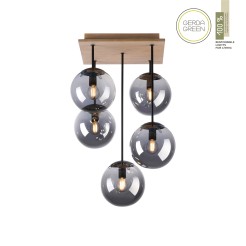 11395-79 GREEN WIDOW LAMPA SUFITOWA CZARNY/DREWNO