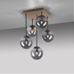 11395-79 GREEN WIDOW LAMPA SUFITOWA CZARNY/DREWNO