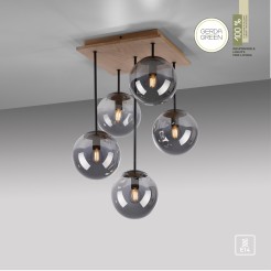 11395-79 GREEN WIDOW LAMPA SUFITOWA CZARNY/DREWNO