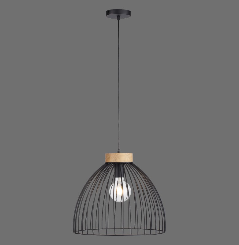 11419-18 LAMI LAMPA WISZĄCA CZARNY/DREWNO