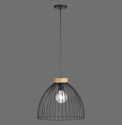 11419-18 LAMI LAMPA WISZĄCA CZARNY/DREWNO