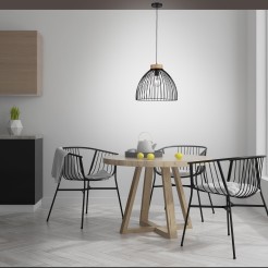 11419-18 LAMI LAMPA WISZĄCA CZARNY/DREWNO