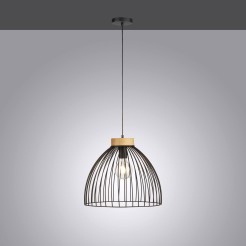 11419-18 LAMI LAMPA WISZĄCA CZARNY/DREWNO