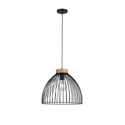 11419-18 LAMI LAMPA WISZĄCA CZARNY/DREWNO