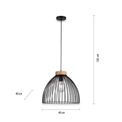 11419-18 LAMI LAMPA WISZĄCA CZARNY/DREWNO
