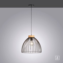 11419-18 LAMI LAMPA WISZĄCA CZARNY/DREWNO