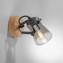 11447-79 GREEN LANGSTRÖM LAMPA SUFITOWA/ KINKIET CZARNY/DREWNO