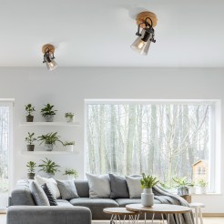 11447-79 GREEN LANGSTRÖM LAMPA SUFITOWA/ KINKIET CZARNY/DREWNO