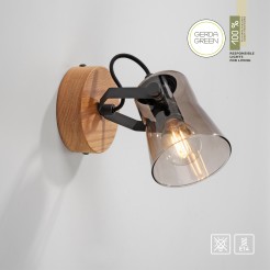 11447-79 GREEN LANGSTRÖM LAMPA SUFITOWA/ KINKIET CZARNY/DREWNO