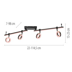 12076-18 LOLASMART-BILEDA LAMPA SUFITOWA CZARNY
